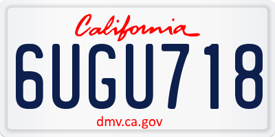 CA license plate 6UGU718