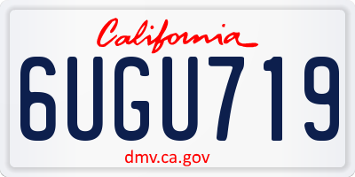 CA license plate 6UGU719