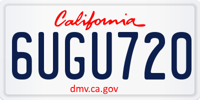 CA license plate 6UGU720