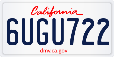 CA license plate 6UGU722