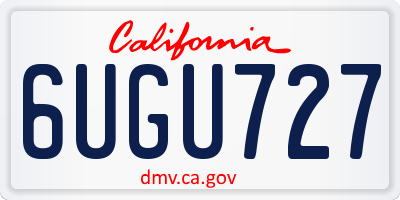 CA license plate 6UGU727