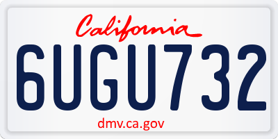 CA license plate 6UGU732