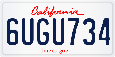 CA license plate 6UGU734