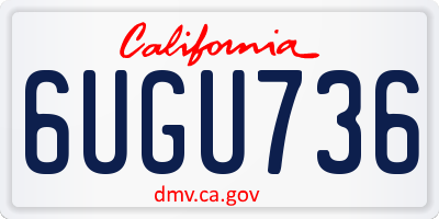 CA license plate 6UGU736