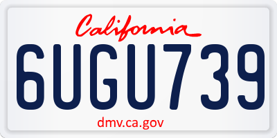CA license plate 6UGU739