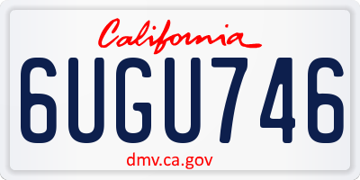 CA license plate 6UGU746