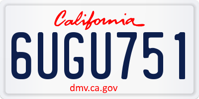 CA license plate 6UGU751