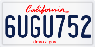 CA license plate 6UGU752