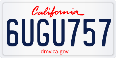 CA license plate 6UGU757