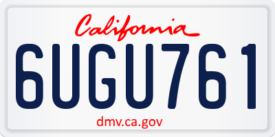 CA license plate 6UGU761