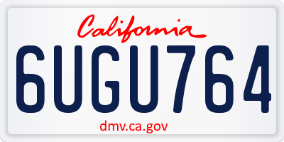 CA license plate 6UGU764