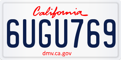 CA license plate 6UGU769