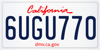 CA license plate 6UGU770