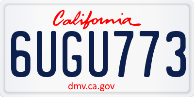CA license plate 6UGU773