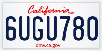 CA license plate 6UGU780
