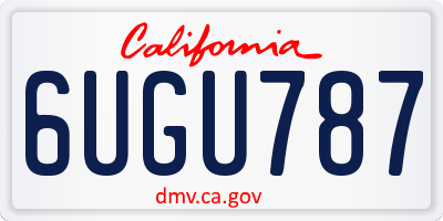 CA license plate 6UGU787