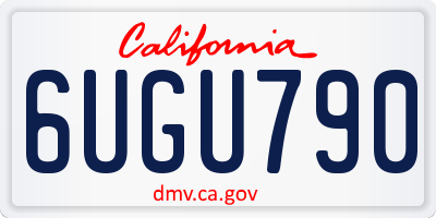 CA license plate 6UGU790