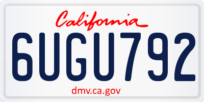 CA license plate 6UGU792