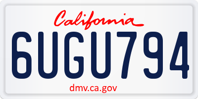 CA license plate 6UGU794