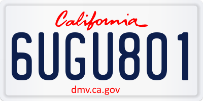 CA license plate 6UGU801