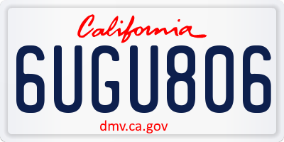 CA license plate 6UGU806