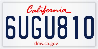 CA license plate 6UGU810
