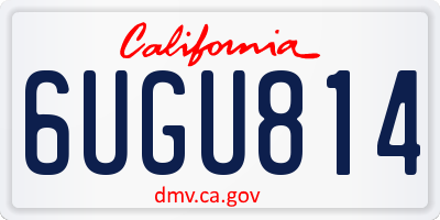 CA license plate 6UGU814