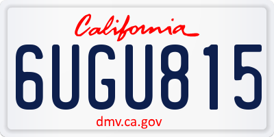 CA license plate 6UGU815