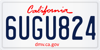 CA license plate 6UGU824