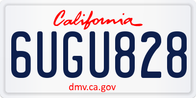 CA license plate 6UGU828