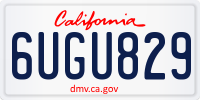 CA license plate 6UGU829