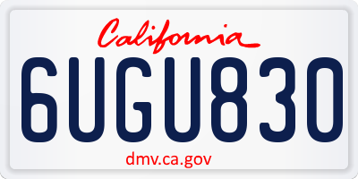 CA license plate 6UGU830