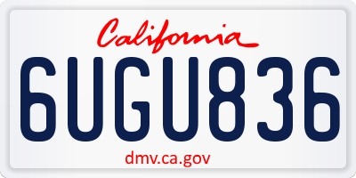 CA license plate 6UGU836