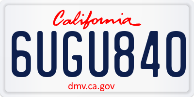 CA license plate 6UGU840