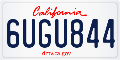 CA license plate 6UGU844