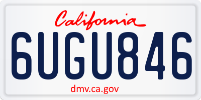 CA license plate 6UGU846