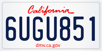 CA license plate 6UGU851