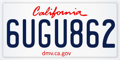 CA license plate 6UGU862