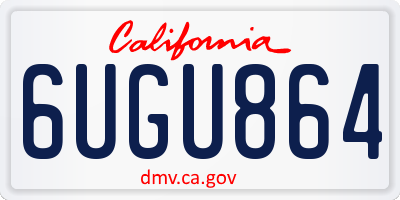 CA license plate 6UGU864