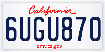 CA license plate 6UGU870