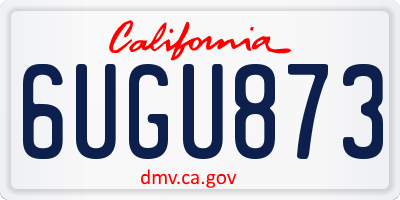CA license plate 6UGU873