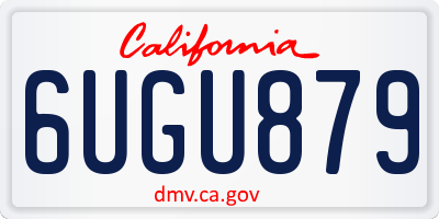 CA license plate 6UGU879