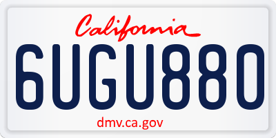 CA license plate 6UGU880