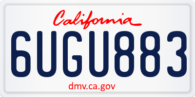 CA license plate 6UGU883