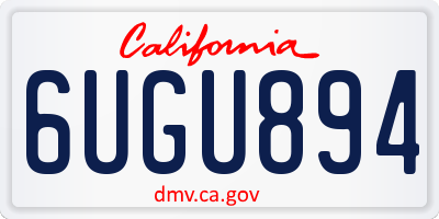 CA license plate 6UGU894