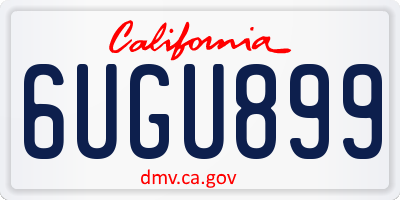 CA license plate 6UGU899
