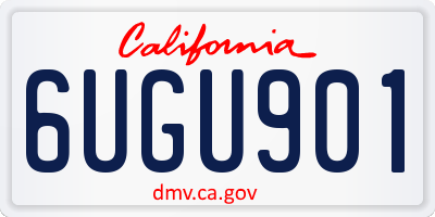 CA license plate 6UGU901