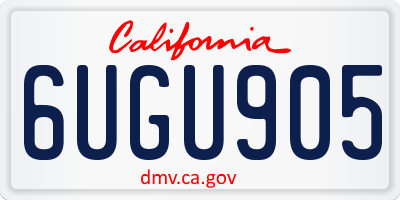 CA license plate 6UGU905