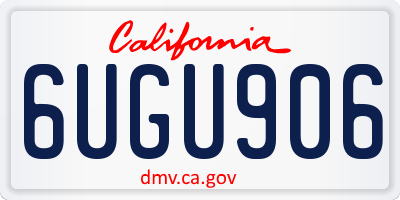 CA license plate 6UGU906