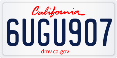 CA license plate 6UGU907